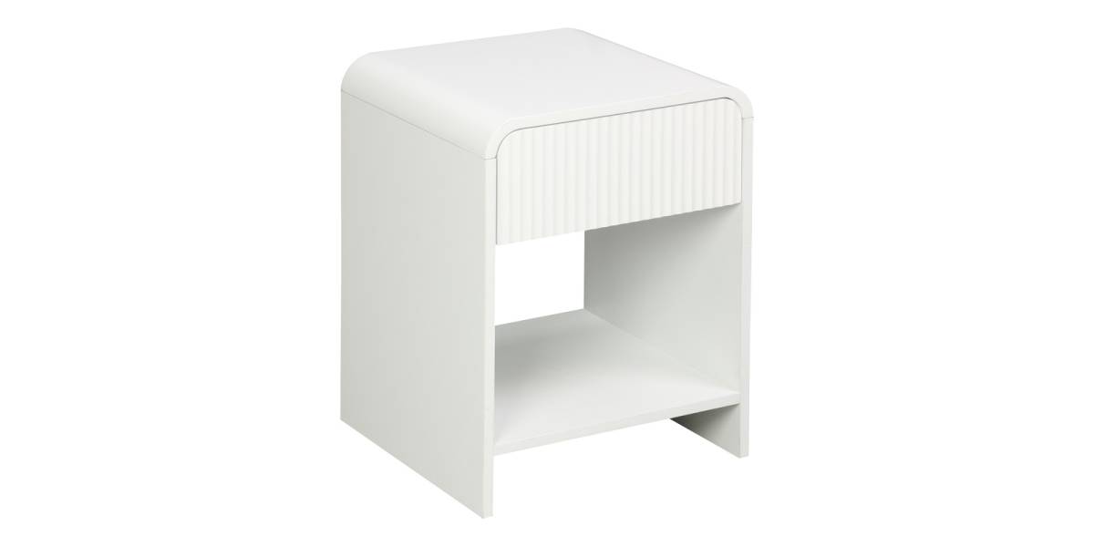 Κομοδίνο Lemperto pakoworld MDF σε λευκή απόχρωση 40x40x53εκ