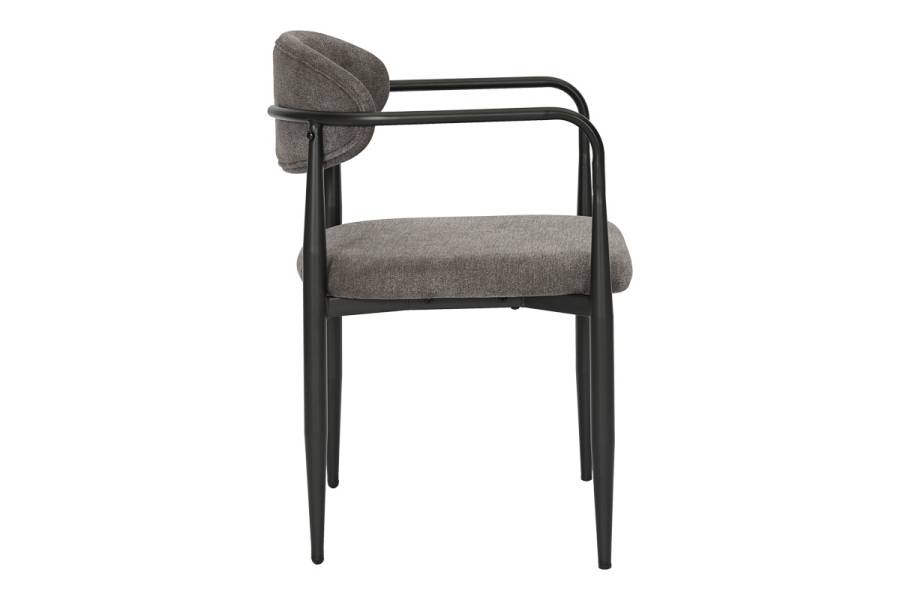 Πολυθρόνα Kalone pakoworld ύφασμα σε ανθρακί απόχρωση 56x55x78εκ