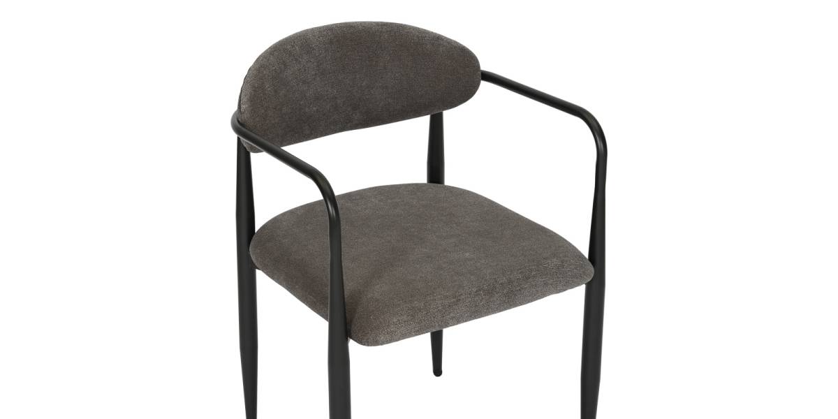 Πολυθρόνα Kalone pakoworld ύφασμα σε ανθρακί απόχρωση 56x55x78εκ