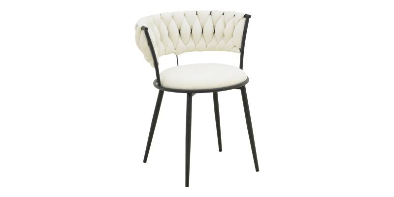 Πολυθρόνα Alkia I pakoworld ύφασμα σε εκρού απόχρωση- πόδι μαύρο μέταλλο 57x58.5x72εκ