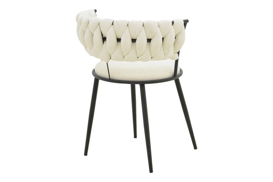 Πολυθρόνα Alkia I pakoworld ύφασμα σε εκρού απόχρωση- πόδι μαύρο μέταλλο 57x58.5x72εκ