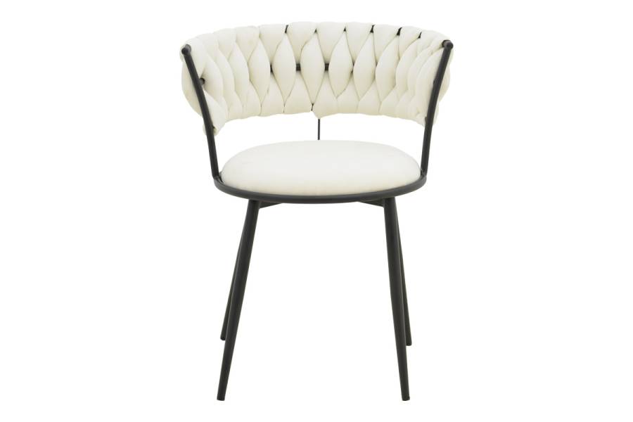 Πολυθρόνα Alkia I pakoworld ύφασμα σε εκρού απόχρωση- πόδι μαύρο μέταλλο 57x58.5x72εκ