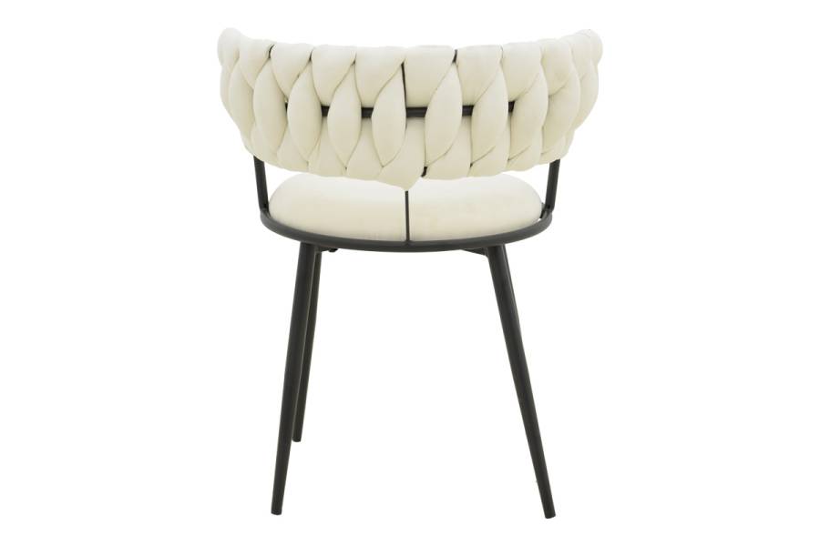 Πολυθρόνα Alkia I pakoworld ύφασμα σε εκρού απόχρωση- πόδι μαύρο μέταλλο 57x58.5x72εκ