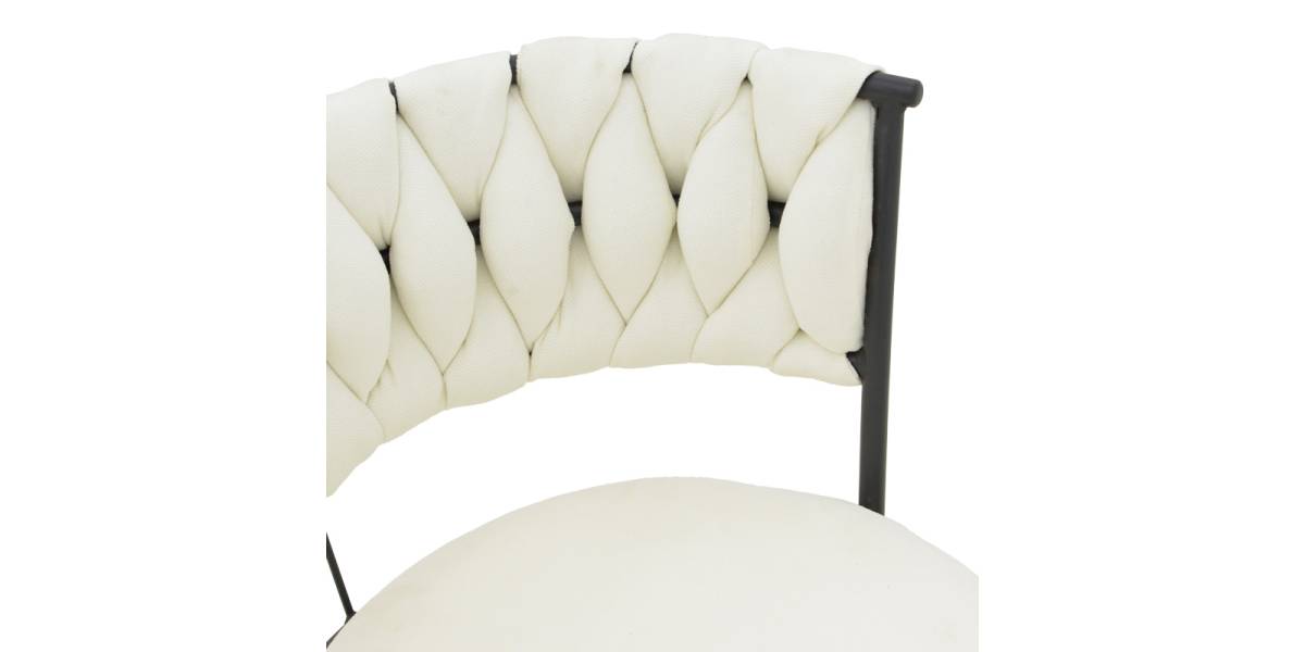 Πολυθρόνα Alkia I pakoworld ύφασμα σε εκρού απόχρωση- πόδι μαύρο μέταλλο 57x58.5x72εκ