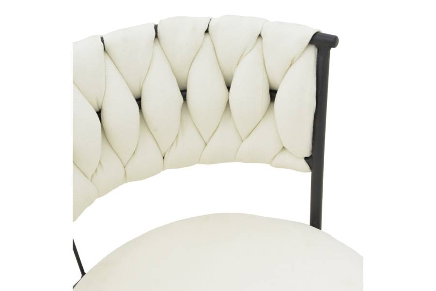 Πολυθρόνα Alkia I pakoworld ύφασμα σε εκρού απόχρωση- πόδι μαύρο μέταλλο 57x58.5x72εκ