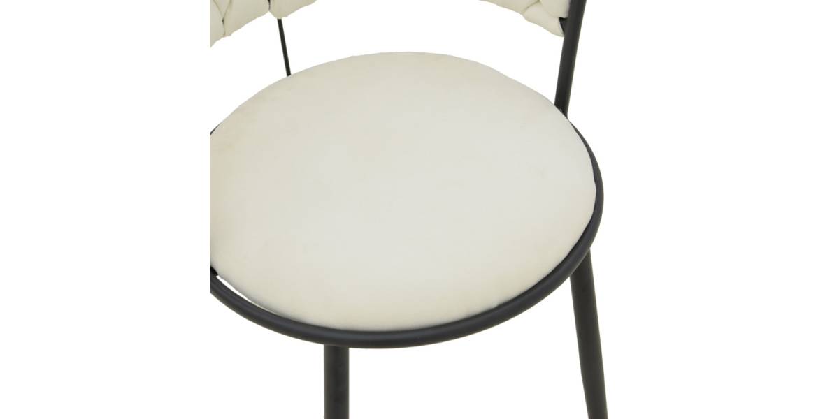 Πολυθρόνα Alkia I pakoworld ύφασμα σε εκρού απόχρωση- πόδι μαύρο μέταλλο 57x58.5x72εκ