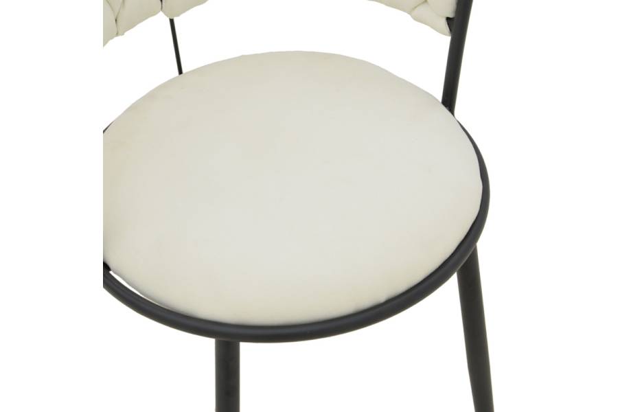 Πολυθρόνα Alkia I pakoworld ύφασμα σε εκρού απόχρωση- πόδι μαύρο μέταλλο 57x58.5x72εκ