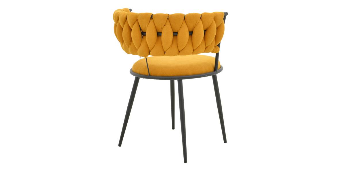 Πολυθρόνα Alkia I pakoworld ύφασμα σε κίτρινη απόχρωση- πόδι μαύρο μέταλλο 57x58.5x72εκ