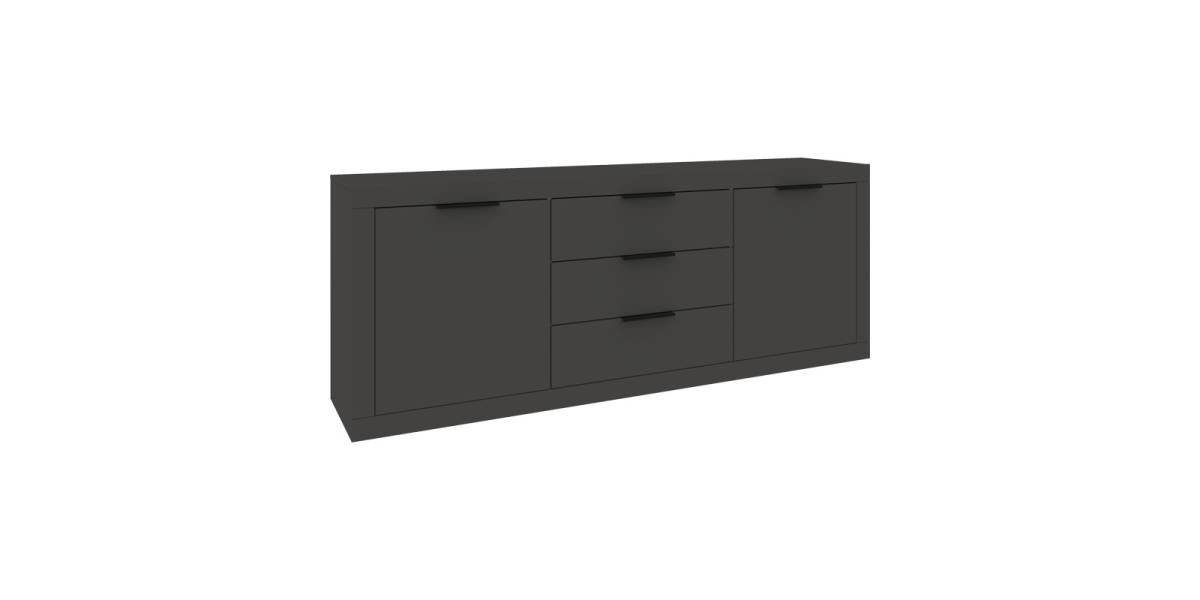 Μπουφές Doha pakoworld σε ανθρακί απόχρωση 210x45x80.5εκ
