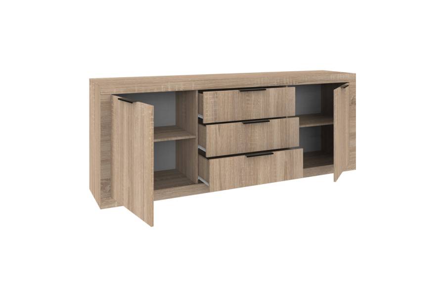 Μπουφές Doha pakoworld σε sonoma απόχρωση 210x45x80.5εκ