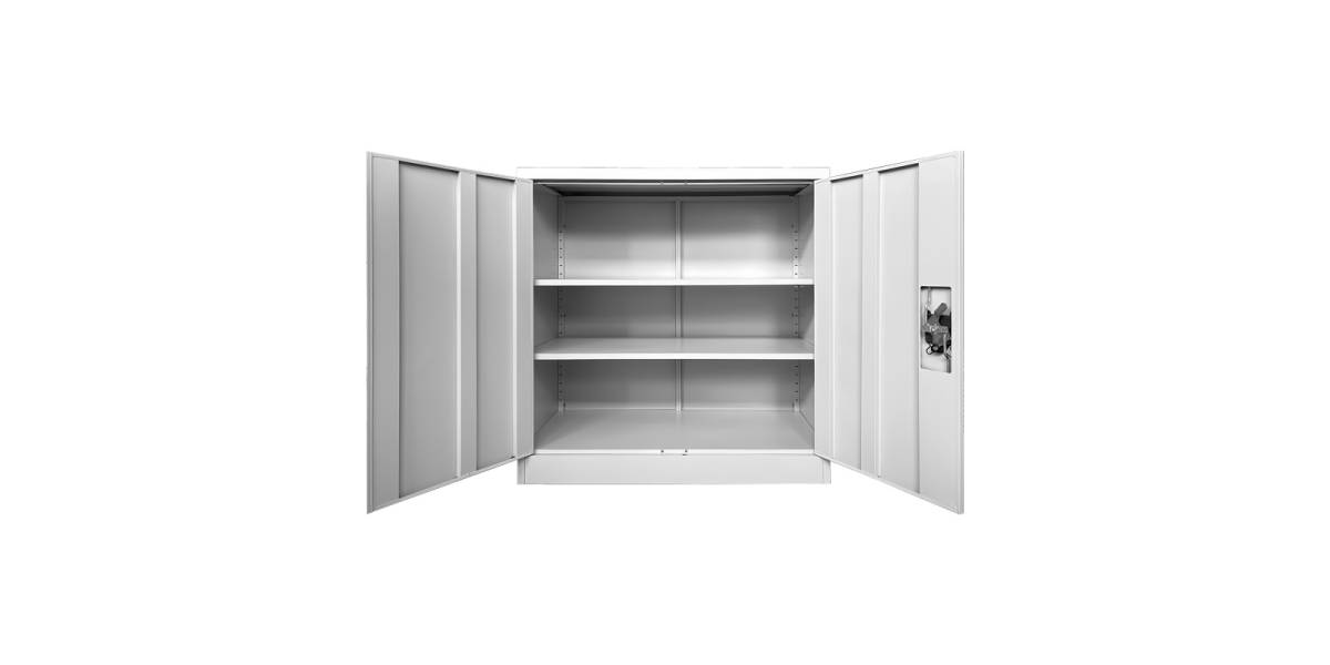 Ντουλάπι Armon pakoworld μέταλλο σε απόχρωση ανοιχτό γκρι 90x45x90εκ