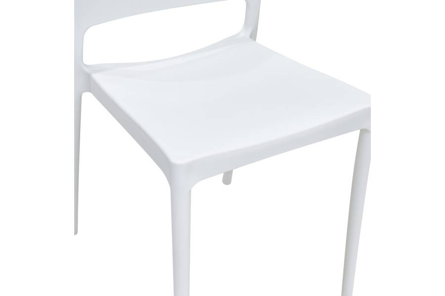 Καρέκλα Fenxy pakoworld pp σε λευκή απόχρωση 38x42x77εκ