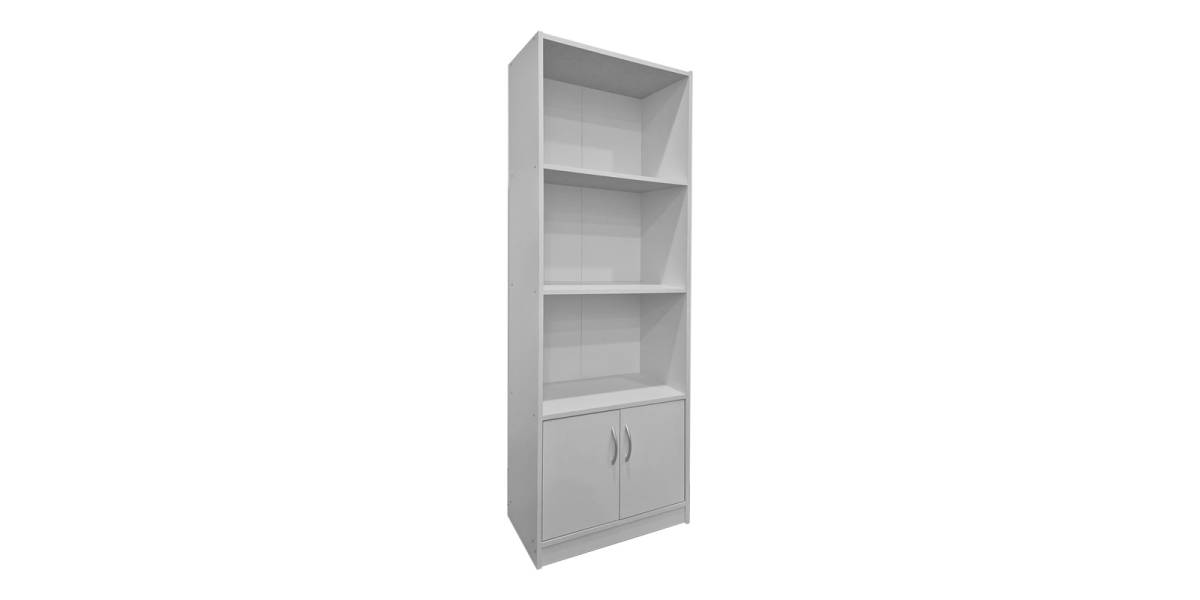 Βιβλιοθήκη Tekaro pakoworld σε λευκή απόχρωση 60x29x166εκ