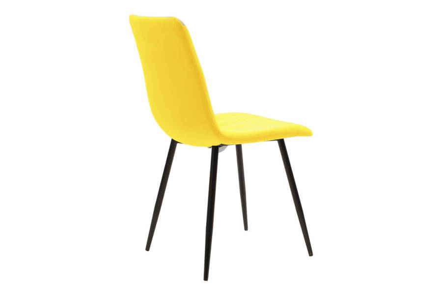 Τραπεζαρία Balou-Noor pakoworld σετ 5τεμ MDF μαύρο-κίτρινο Φ120x73εκ