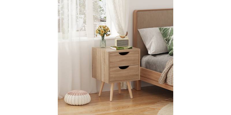 Κομοδίνο Selma pakoworld σε φυσική απόχρωση 29.7x29.7x45εκ