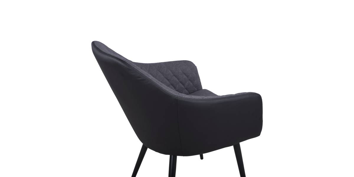 ΠΟΛΥΘΡΟΝΑΚΙ CHARLES HM8522.01 ΜΕ ΥΦΑΣΜΑ ΣΚΟΥΡΟ ΓΚΡΙ PU ΜΑΥΡΟ 57x63x83Υ εκ.