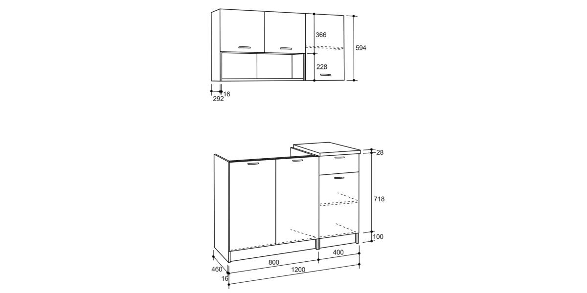 ΣΥΝΘΕΣΗ ΚΟΥΖΙΝΑΣ JADIEL ΜΕΛΑΜΙΝΗ ΜΕ ΠΑΓΚΟ SONAMA-ΛΕΥΚΟ HM2440 120x46-29,2 εκ.