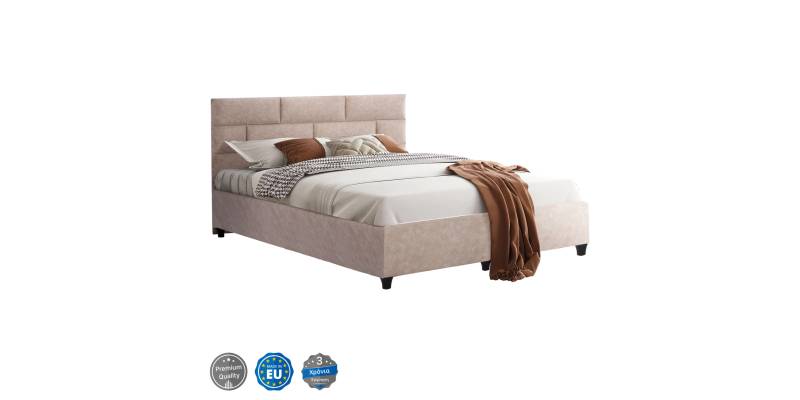 ΚΡΕΒΑΤΙ SOLEDAD ΜΠΕΖ HM644.22 ΓΙΑ ΣΤΡΩΜΑ 150x200 εκ.