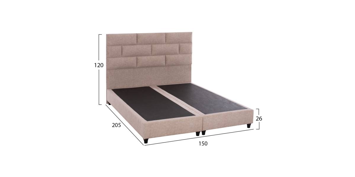 ΚΡΕΒΑΤΙ SOLEDAD ΜΠΕΖ HM644.22 ΓΙΑ ΣΤΡΩΜΑ 150x200 εκ.