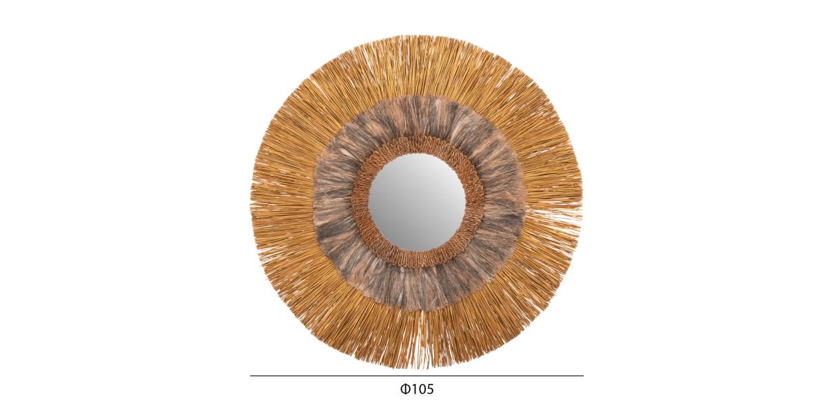 ΚΑΘΡΕΠΤΗΣ ΤΟΙΧΟΥ ΣΤΡΟΓΓΥΛΟΣ MENDONG ΚΑΙ ΑΜΠΑΚΑ ΣΕ ΧΡΥΣΟ BLACK WASH Φ105εκ.HM7796