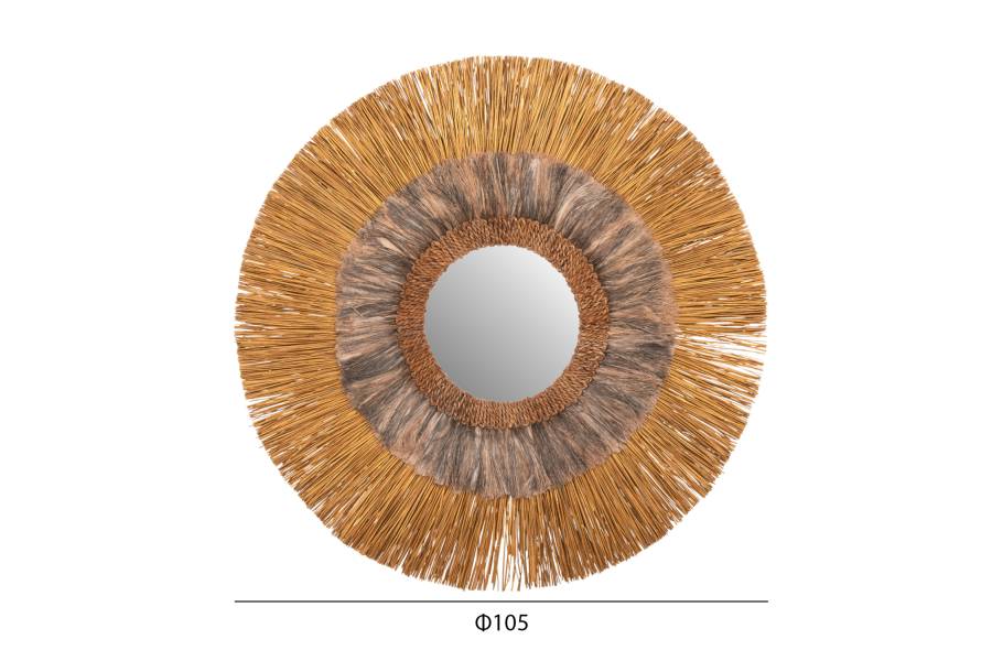 ΚΑΘΡΕΠΤΗΣ ΤΟΙΧΟΥ ΣΤΡΟΓΓΥΛΟΣ MENDONG ΚΑΙ ΑΜΠΑΚΑ ΣΕ ΧΡΥΣΟ BLACK WASH Φ105εκ.HM7796