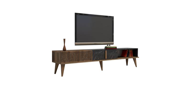 ΕΠΙΠΛΟ ΤΗΛΕΟΡΑΣΗΣ HM9512.02 ΜΕΛΑΜΙΝΗΣ ΚΑΡΥΔΙ ΚΑΙ ΟΨΗ ΜΑΥΡΟΥ ΜΑΡΜΑΡΟΥ 180x35x40Yεκ.