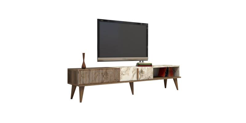 ΕΠΙΠΛΟ ΤΗΛΕΟΡΑΣΗΣ HM9512.03 ΜΕΛΑΜΙΝΗΣ ΚΑΡΥΔΙ ΚΑΙ ΟΨΗ ΛΕΥΚΟΥ ΜΑΡΜΑΡΟΥ 180x35x40Yεκ.