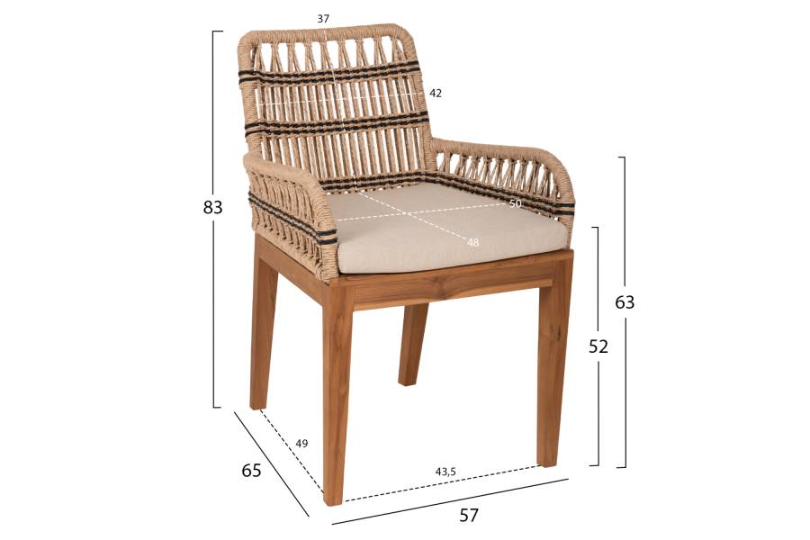 ΠΟΛΥΘΡΟΝΑ STARDOM HM9760.02 ΞΥΛΟ ΤΕΑΚ ΚΑΙ ΣΧΟΙΝΙ ΦΥΣΙΚΟ ΜΕ ΑΝΘΡΑΚΙ 57x65x83Yεκ.