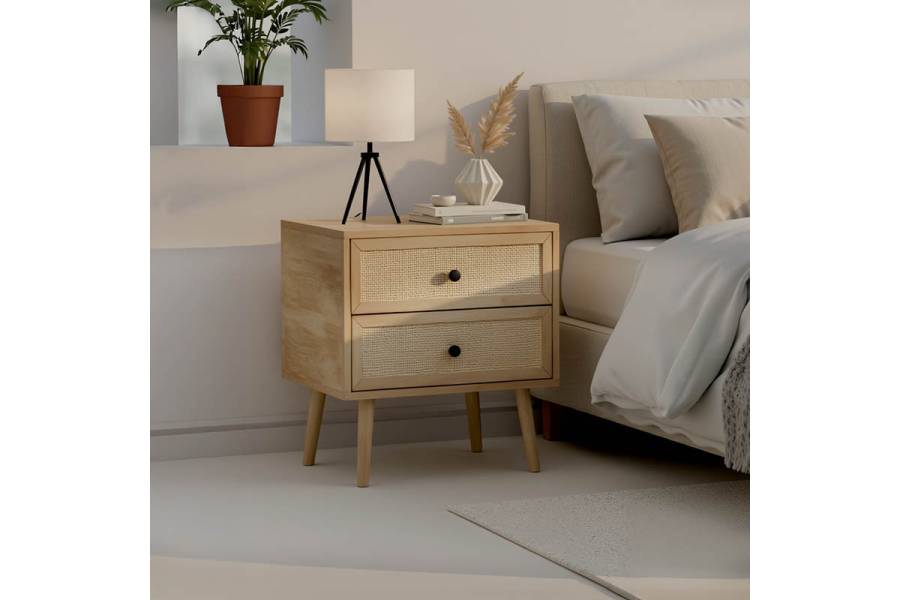 Κομοδίνο Oslo pakoworld sonoma 50x39x55εκ