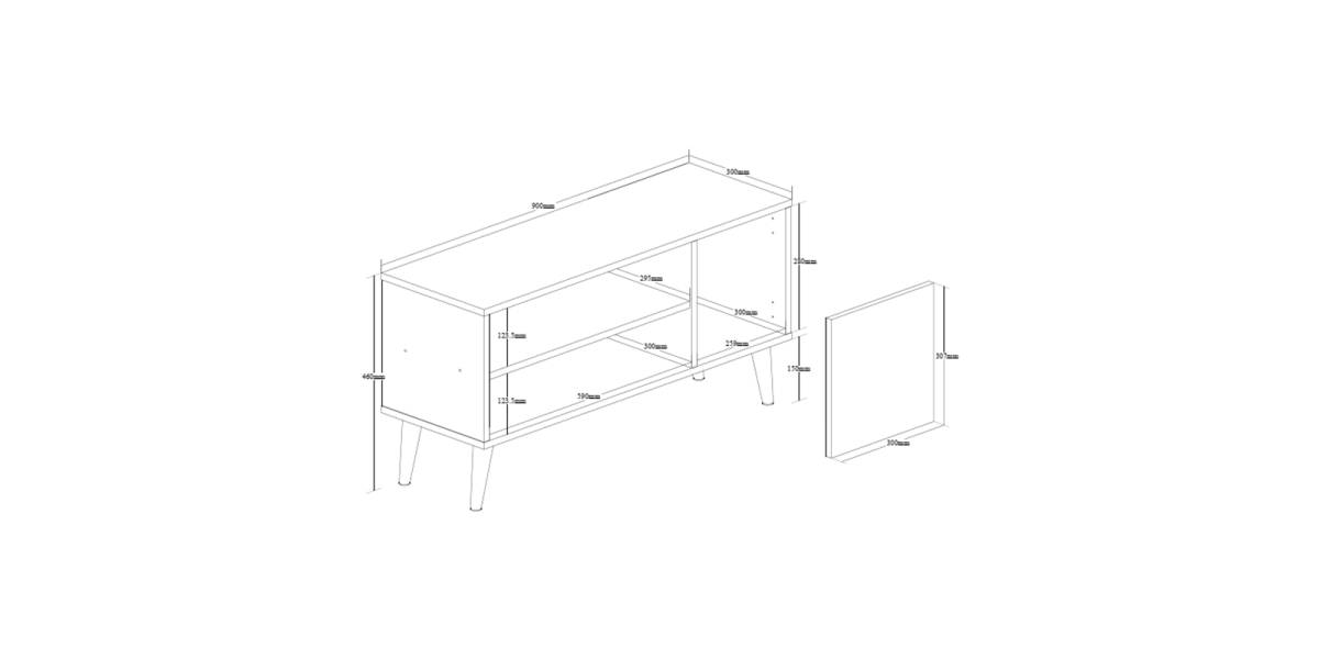 Έπιπλο τηλεόρασης Orianne pakoworld μελαμίνης λευκό-φυσικό 90x32x46εκ