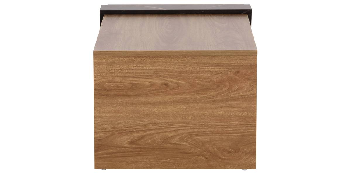 ΤΡΑΠΕΖΙ ΣΑΛΟΝΙΟΥ WILMA HM8950.12 ΜΕΛΑΜΙΝΗ ΣΕ ΦΥΣΙΚΟ-ΜΑΥΡΟ ΜΑΡΜΑΡΟ 80Χ50Χ35Υεκ.