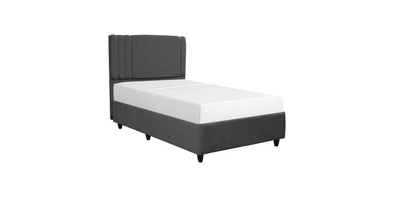 Κρεβάτι με αποθηκευτικό χώρο Lineo pakoworld μπουκλέ σε ανθρακί απόχρωση 120x200εκ