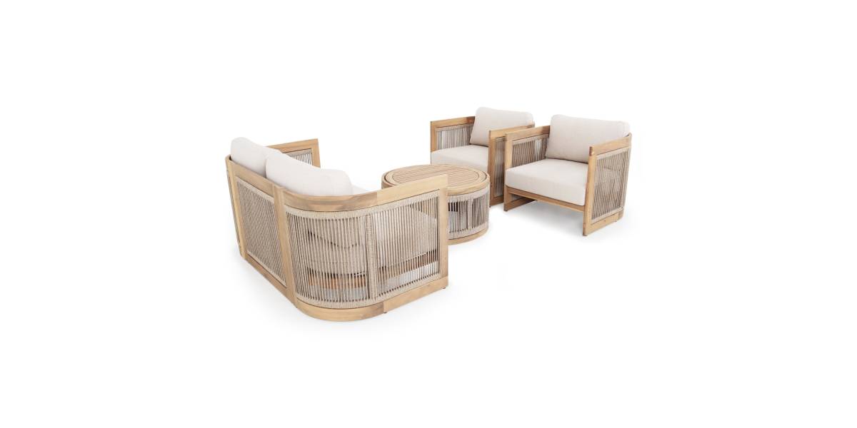 ΣΕΤ ΣΑΛΟΝΙ ΕΞ.ΧΩΡΟΥ 4ΤΜΧ ΣΕΙΡΑ ODYSSEY ΗΜ6264 ΞΥΛΟ ΑΚΑΚΙΑΣ-ΣΧΟΙΝΙ-ΜΠΕΖ ΥΦΑΣΜΑ