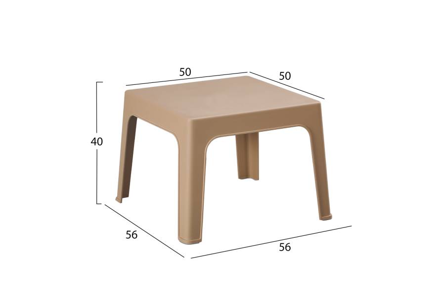 ΤΡΑΠΕΖΑΚΙ ΤΕΤΡΑΓΩΝΟ SLEEK HM6371.03 ΠΟΛΥΠΡΟΠΥΛΕΝΙΟ ΣΕ ΚΑΠΟΥΤΣΙΝΟ 56x56x40Υεκ.