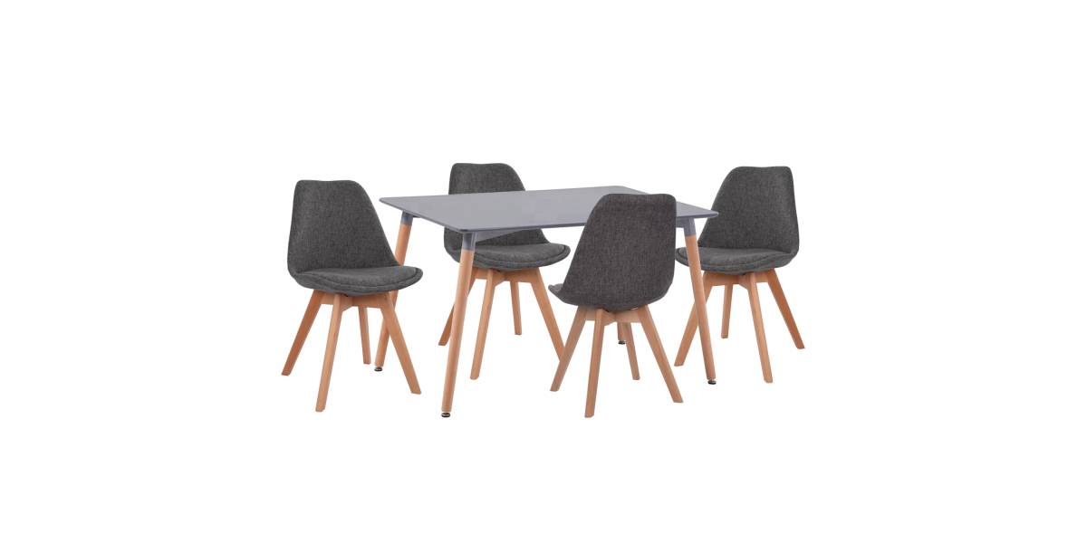 ΣΕΤ ΤΡΑΠΕΖΑΡΙΑΣ 5ΤΜΧ VEGAS HM21177 MDF TOP ΣΕ ΓΚΡΙ--ΥΦΑΣΜΑ ΣΕ ΓΚΡΙ