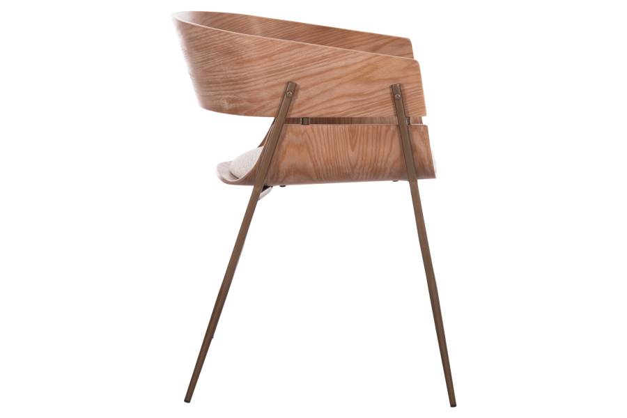 ΠΟΛΥΘΡΟΝΑ KRILL HM18254.01 PLYWOOD ΣΕ WHITEWASH--ΜΕΤΑΛΛΟ ΣΕ ΧΑΛΚΙΝΟ 55,5x55x72Υεκ.