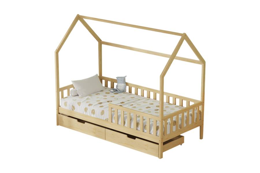 ΚΡΕΒΑΤΙ ΠΑΙΔΙΚΟ ΜΕ ΣΥΡΤΑΡΙΑ PHYLLIS HM724.01 τ.MONTESSORI ΦΥΣΙΚΟ 196x97x161Υεκ.