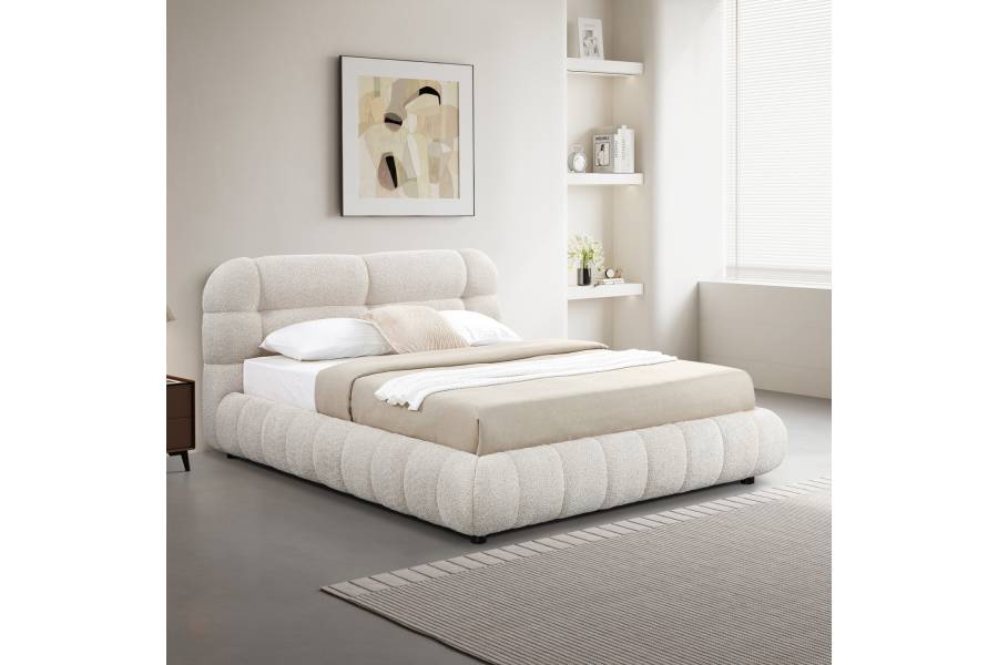 ΚΡΕΒΑΤΙ ΜΕ ΑΠΟΘ.ΧΩΡΟ MOLEN HM730.03 ΜΠΕΖ ΜΠΟΥΚΛΕ ΥΦΑΣΜΑ--ΓΙΑ ΣΤΡΩΜΑ 160x200εκ