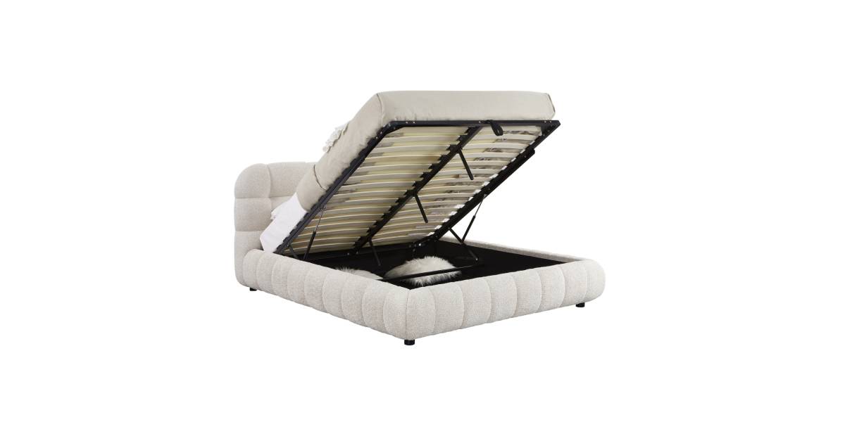 ΚΡΕΒΑΤΙ ΜΕ ΑΠΟΘ.ΧΩΡΟ MOLEN HM730.03 ΜΠΕΖ ΜΠΟΥΚΛΕ ΥΦΑΣΜΑ--ΓΙΑ ΣΤΡΩΜΑ 160x200εκ