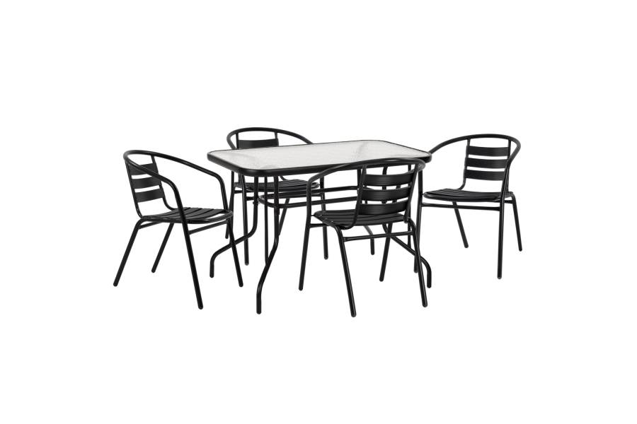 ΣΕΤ ΤΡΑΠΕΖΑΡΙΑΣ 5ΤΜΧ ADAM HM21220 ΚΑΡΕΚΛΕΣ ΜΕΤΑΛΛΙΚΕΣ & ΤΡΑΠΕΖΙ 110x60 ΜΑΥΡΟ