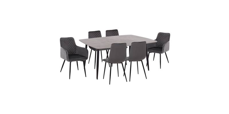 ΣΕΤ ΤΡΑΠΕΖΑΡΙΑΣ 7ΤΜΧ RAVEN HM21070.03 ΚΕΡΑΜΙΚΟ TOP--4 ΚΑΡΕΚΛΕΣ & 2 ΠΟΛΥΘΡΟΝΕΣ ΓΚΡΙ