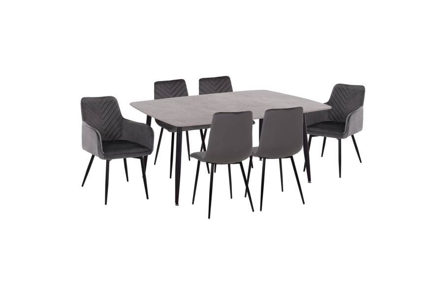 ΣΕΤ ΤΡΑΠΕΖΑΡΙΑΣ 7ΤΜΧ RAVEN HM21070.03 ΚΕΡΑΜΙΚΟ TOP--4 ΚΑΡΕΚΛΕΣ & 2 ΠΟΛΥΘΡΟΝΕΣ ΓΚΡΙ