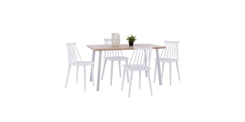 ΣΕΤ ΤΡΑΠΕΖΑΡΙΑΣ 5ΤΜΧ OFIRA HM10634 MDF TOP ΣΕ SONAMA--ΛΕΥΚΕΣ ΚΑΡΕΚΛΕΣ