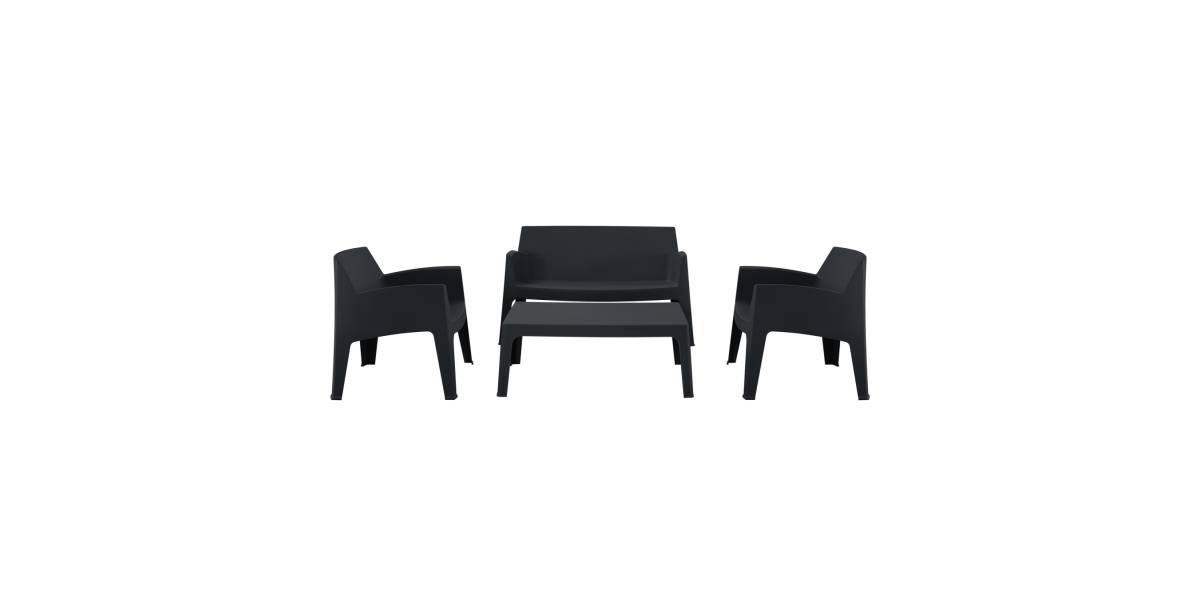 ΣΕΤ ΣΑΛΟΝΙ ΕΞ.ΧΩΡΟΥ 4ΤΜΧ SLEEK HM21268.02 ΜΑΥΡΟ ΠΟΛΥΠΡΟΠΥΛΕΝΙΟ