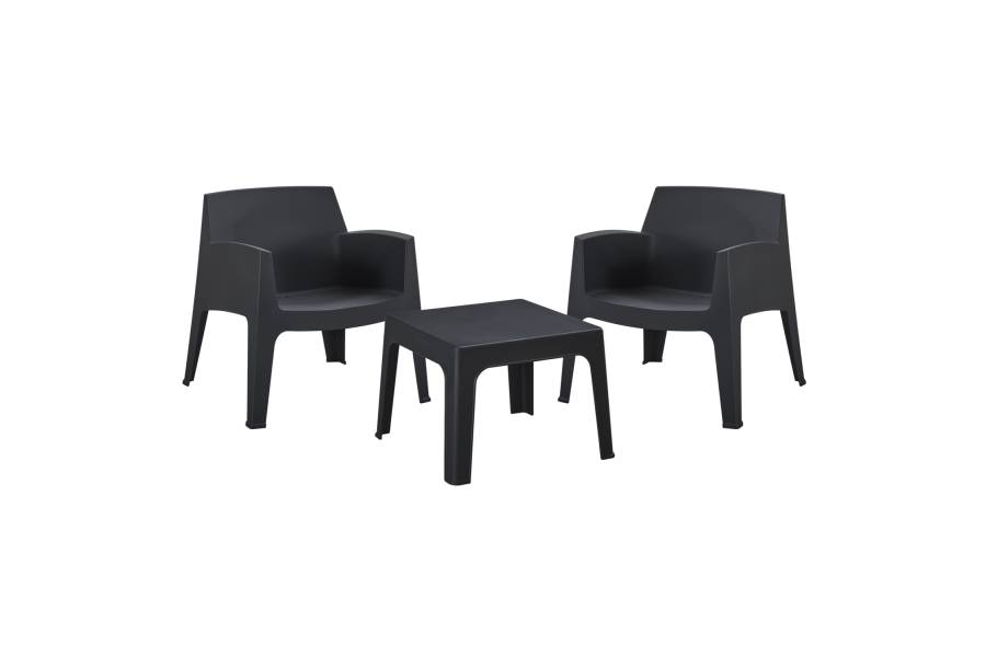 ΣΕΤ LOUNGE 3ΤΜΧ SLEEK HM21274.02 ΜΑΥΡΟ ΠΟΛΥΠΡΟΠΥΛΕΝΙΟ