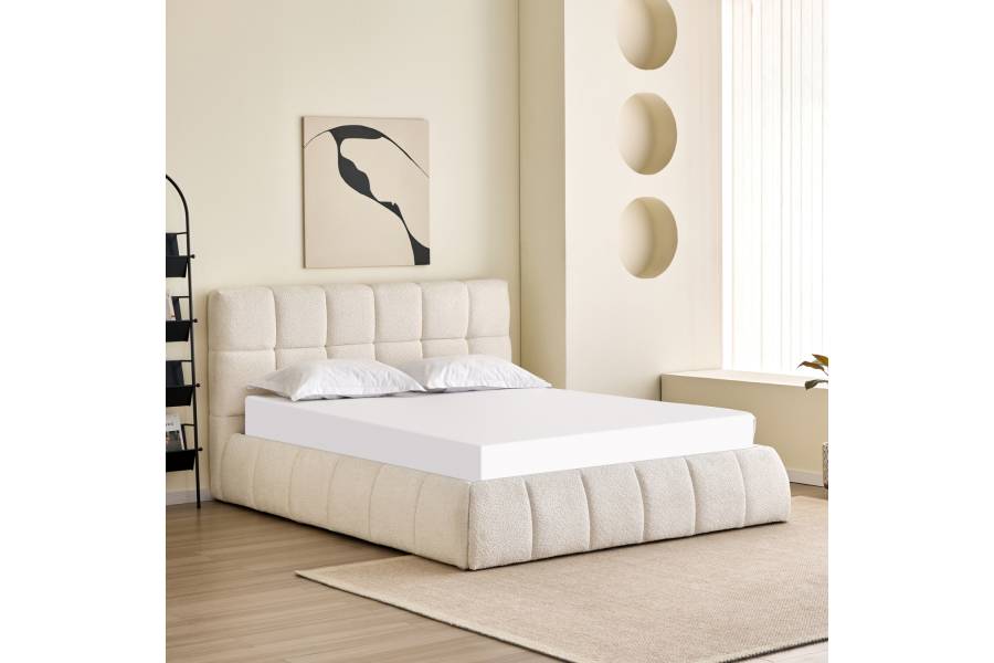 ΚΡΕΒΑΤΙ ΔΙΠΛΟ EDDY HM731.03 ΜΠΕΖ ΜΠΟΥΚΛΕ & ΑΠΟΘΗΚΕΥΤΙΚΟΣ ΧΩΡΟΣ ΓΙΑ ΣΤΡΩΜΑ 160x200εκ