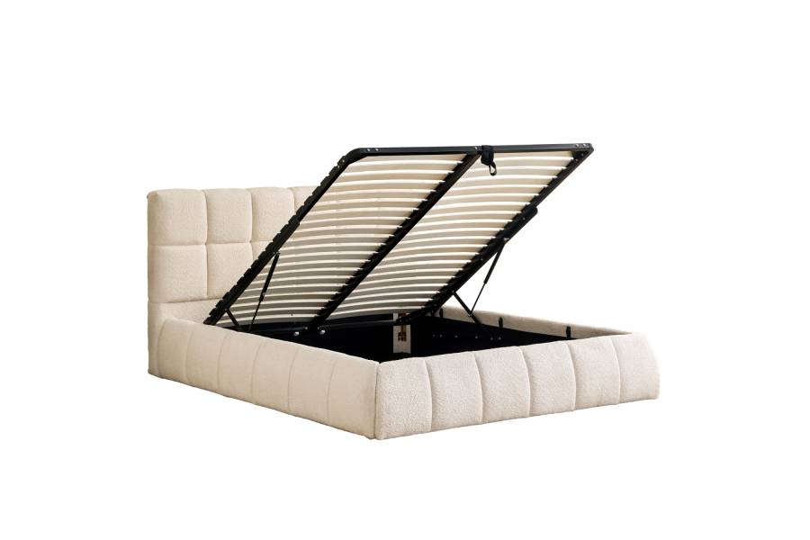 ΚΡΕΒΑΤΙ ΔΙΠΛΟ EDDY HM731.03 ΜΠΕΖ ΜΠΟΥΚΛΕ & ΑΠΟΘΗΚΕΥΤΙΚΟΣ ΧΩΡΟΣ ΓΙΑ ΣΤΡΩΜΑ 160x200εκ