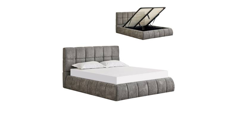 ΚΡΕΒΑΤΙ ΔΙΠΛΟ EDDY HM731.01 ΓΚΡΙ ΜΠΟΥΚΛΕ & ΑΠΟΘΗΚΕΥΤΙΚΟΣ ΧΩΡΟΣ ΓΙΑ ΣΤΡΩΜΑ 160x200εκ