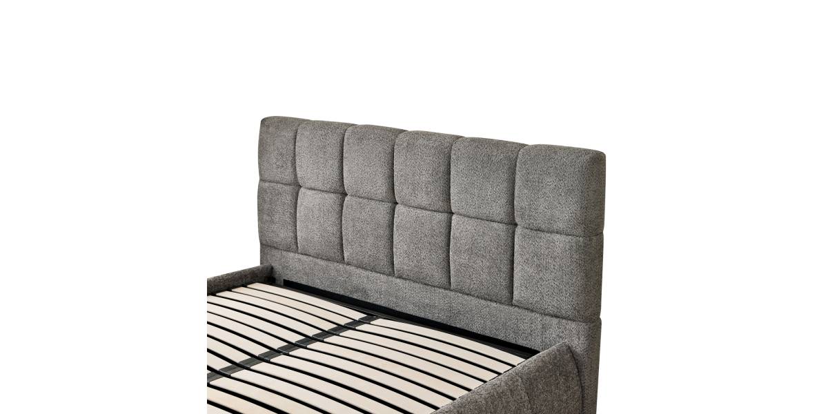 ΚΡΕΒΑΤΙ ΔΙΠΛΟ EDDY HM731.01 ΓΚΡΙ ΜΠΟΥΚΛΕ & ΑΠΟΘΗΚΕΥΤΙΚΟΣ ΧΩΡΟΣ ΓΙΑ ΣΤΡΩΜΑ 160x200εκ