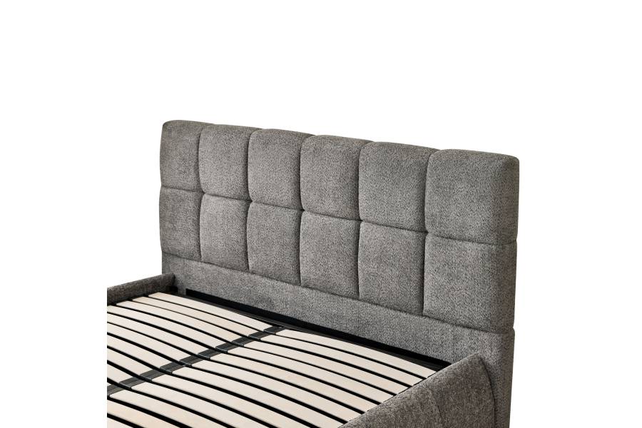 ΚΡΕΒΑΤΙ ΔΙΠΛΟ EDDY HM731.01 ΓΚΡΙ ΜΠΟΥΚΛΕ & ΑΠΟΘΗΚΕΥΤΙΚΟΣ ΧΩΡΟΣ ΓΙΑ ΣΤΡΩΜΑ 160x200εκ